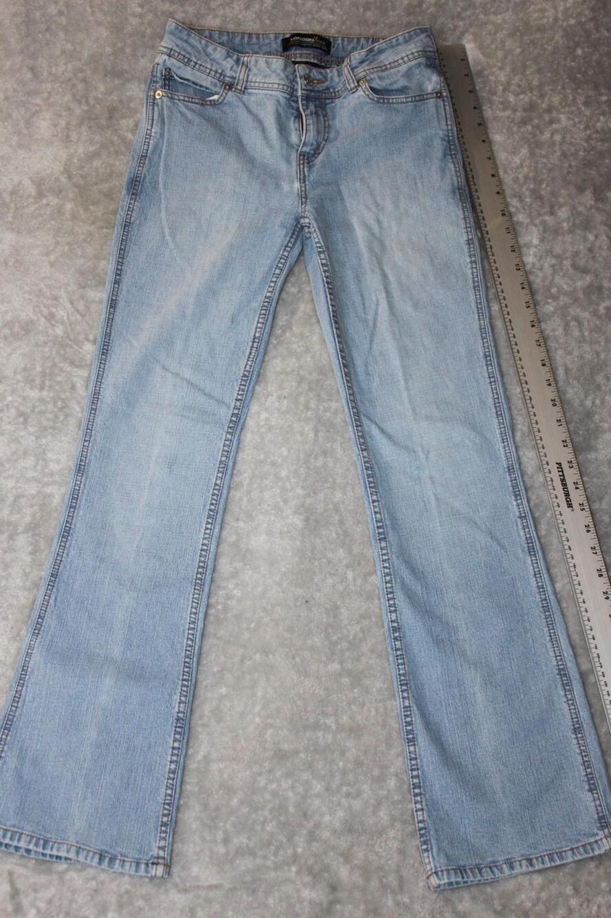 London Jeans Jeans Womens 6 Blue Light Wash Stretch Bootcut Embroidered Denim